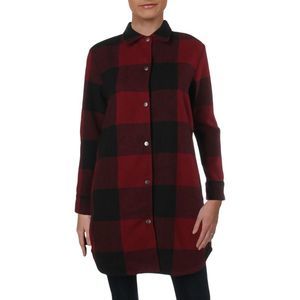 BB Dakota Eldridge Red Winter Midi Plaid Wool Coat Outerwear Buffalo Plaid xs